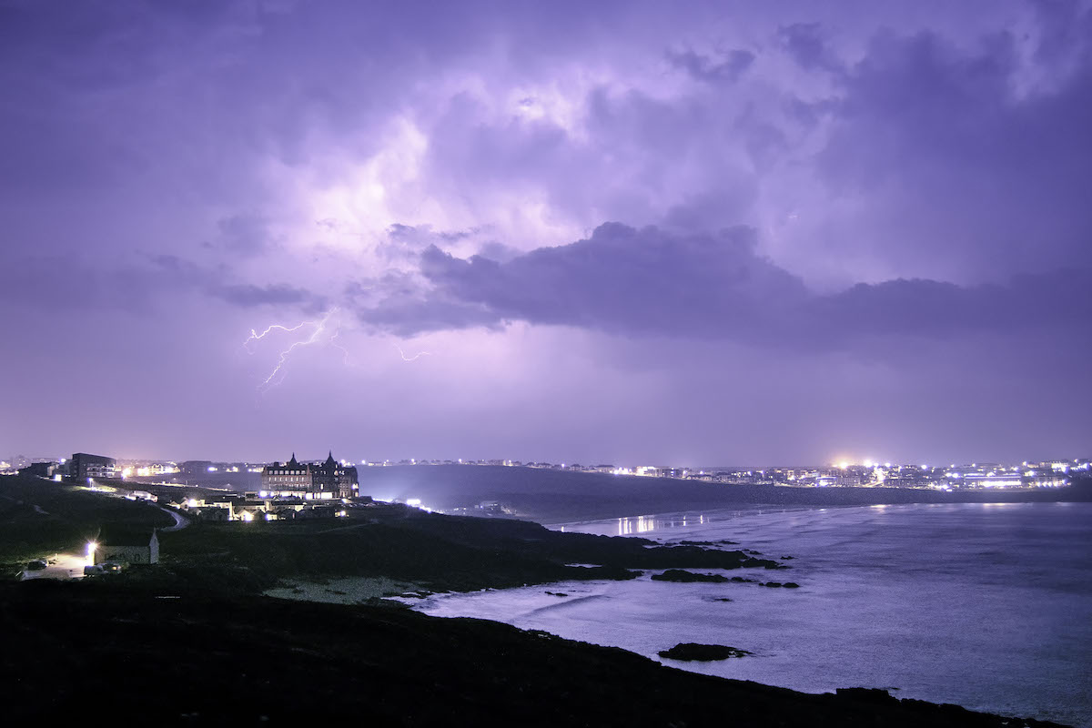 Dramatic storms near The Headland Hotel